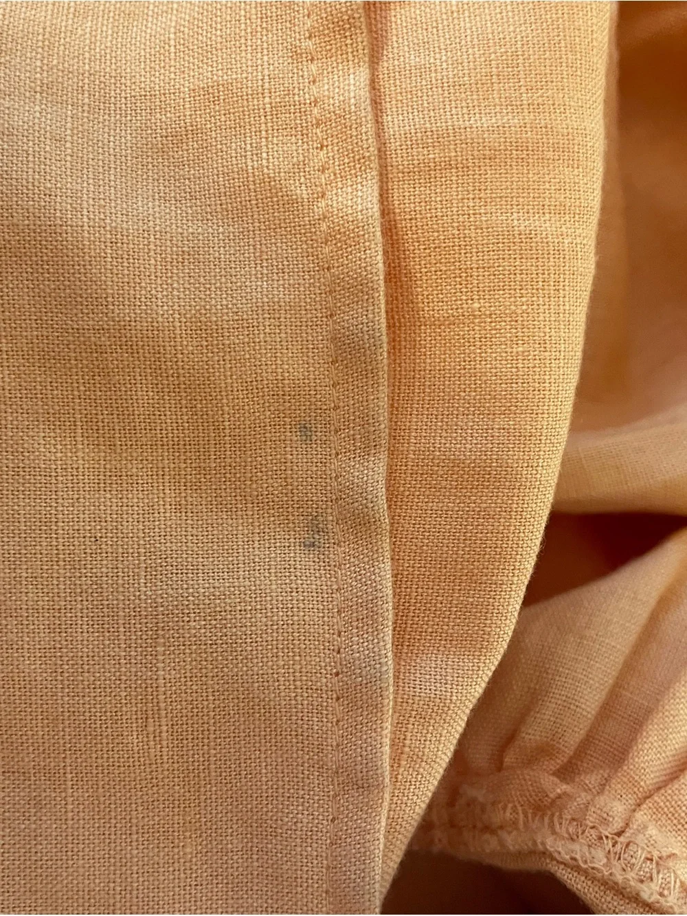Free People Peach One-Shoulder Erin Mini Dress Linen Blend Small